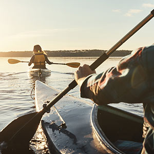 Couple kayaking.